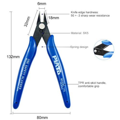 5/10pcs Flush Wire Cable Cutter Diagonal Cutting Plier Set Side Nippers DIY Tool - Picture 4 of 18