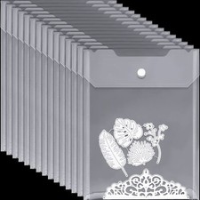 30 Pieces Large Stamp and Die Storage Pockets Clear Die Storage Envelopes Scr...