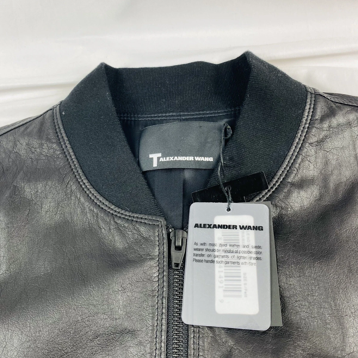 alexander wang leather bomber