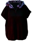 Pia Rossini Ainsley Black Jersey Poncho with Fur Trimmed Hood