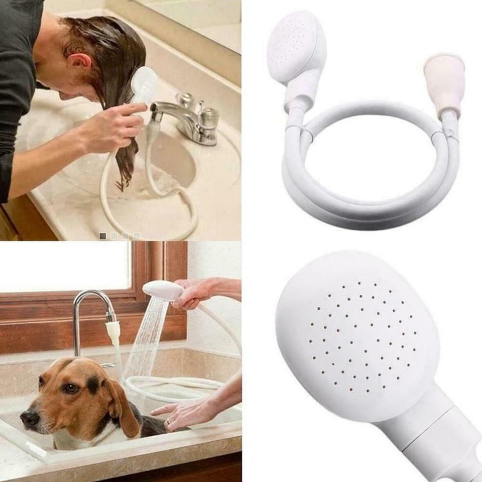 Pet Shower Spray Hose Bath Tub Faucet Attachment Washing Head Kit