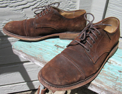 Frye JACK OXFORD 5-Eye Lace-Up Shoe Mens US 8 D Brown Suede  display picture 1