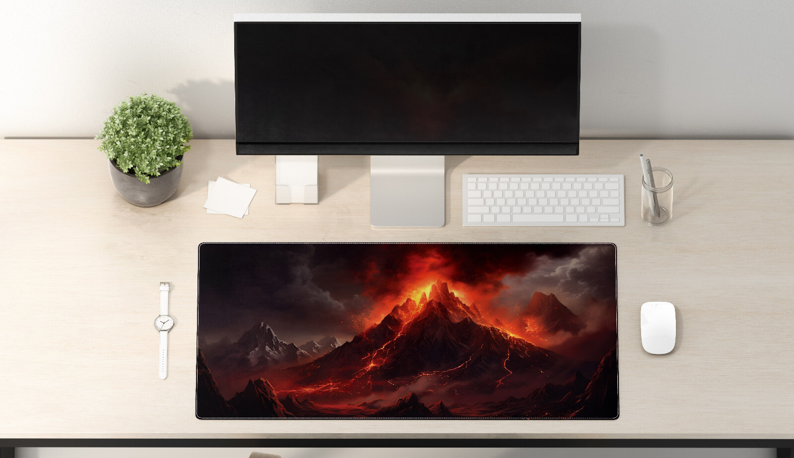 Volcano Lava Gaming Mouse Pad Large Non-Slip Desk Mat Perfect Gamer Gift-image