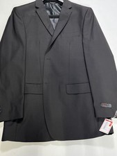 Mens Angelo Rossi Black Hand Tailored Two Button Sport Coat 42L NEW