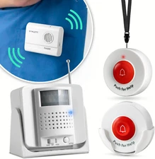 ✅ Caregiver Pager Wireless Call Buttons Motion Sensor Alarm System for Elderly ✅