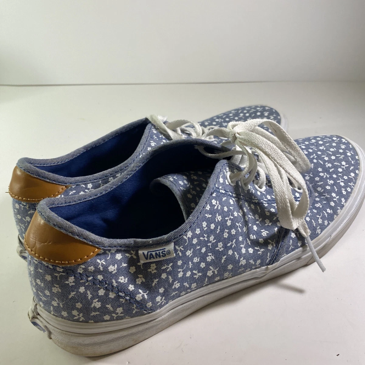 Vans blue with flowers clearance
