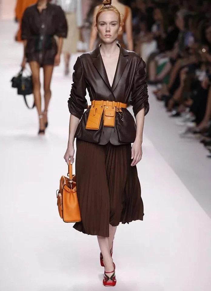 Mujer Riñonera Cuero Cinturón Bolso Alta Capacidad Cintura Impermeable Multi-bolsillo Foto 4 de 4