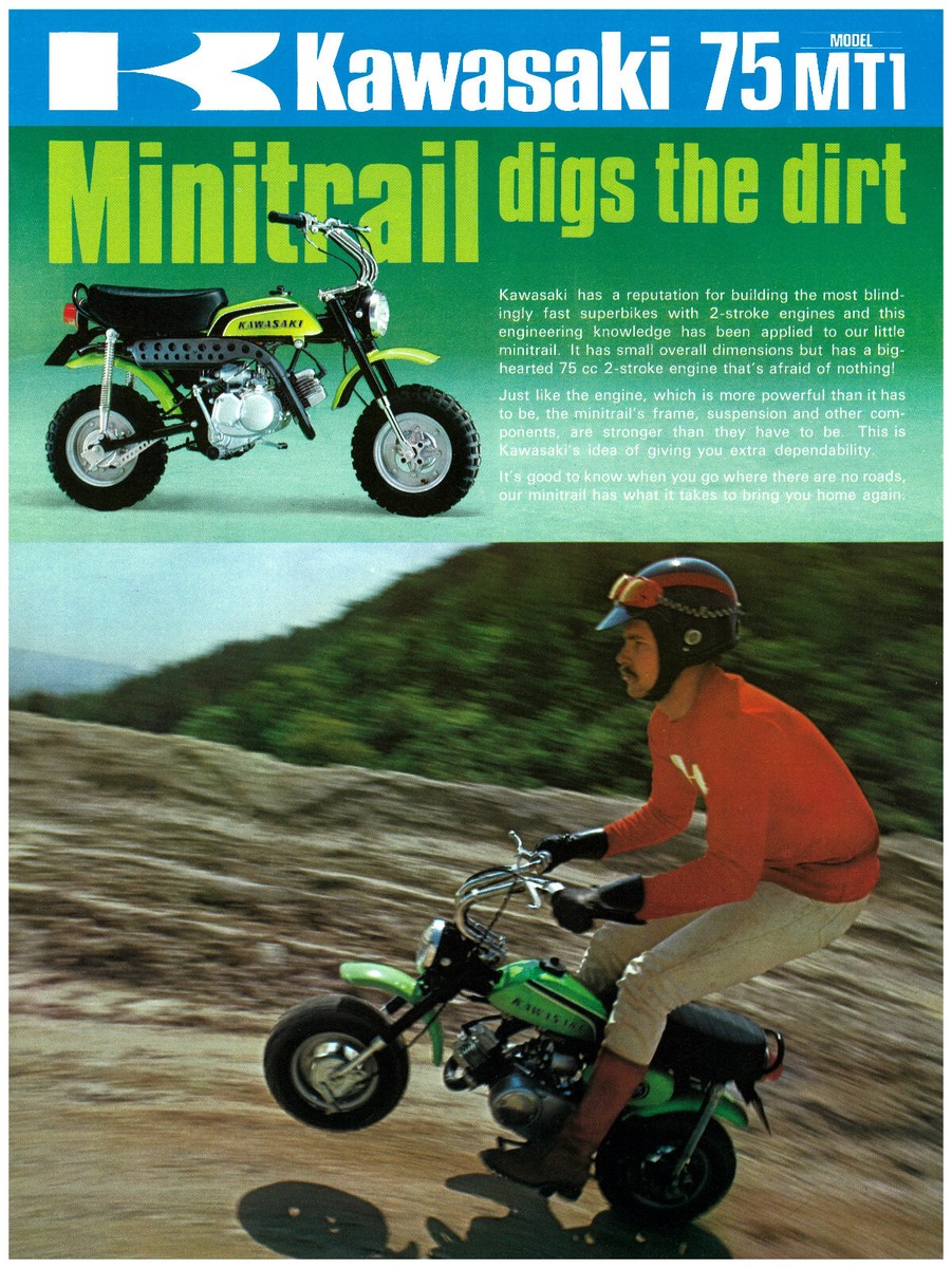 KAWASAKI Brochure MT1 1974 Sales Catalog Catalogue REPRO