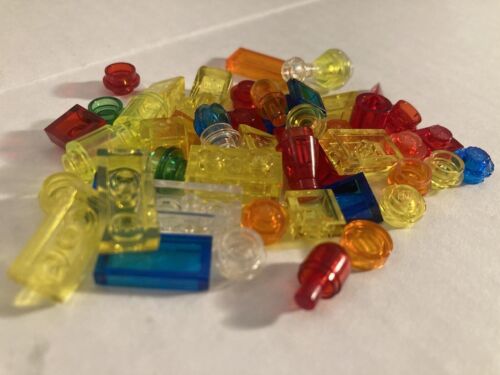 LEGO 50-Pack Mixed Bag Small Translucent Pieces Multi Colored & Clear Lot Of 50 - Picture 3 of 24