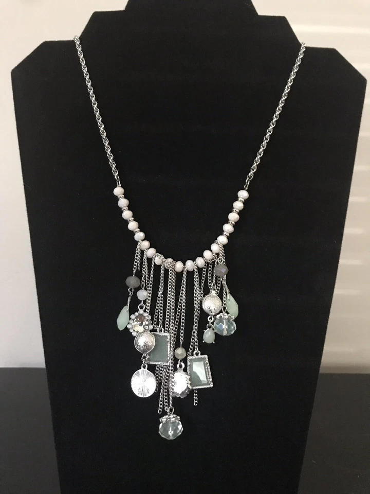 Park Lane Starlet ожерелье - отличный подарок на день ее/матери, бледно-зеленый и серебро - Изображение 2 из 4