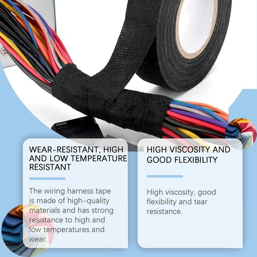 2 Rolls Cloth Electrical Tape Heat Resistant Insulating Adhesive Harness Tape - Picture 6 of 7
