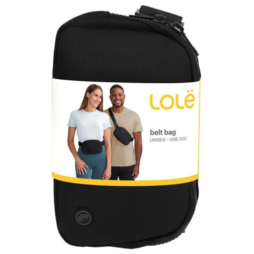 Lole Unisex Belt Bag Black 7.5inX5inX2in Crossbody Fanny Pack Waist Bag - Afbeelding 1 van 8