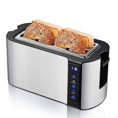 Long Slot Slice Toaster, Countdown Timer, Bagel Function Toast Setting 