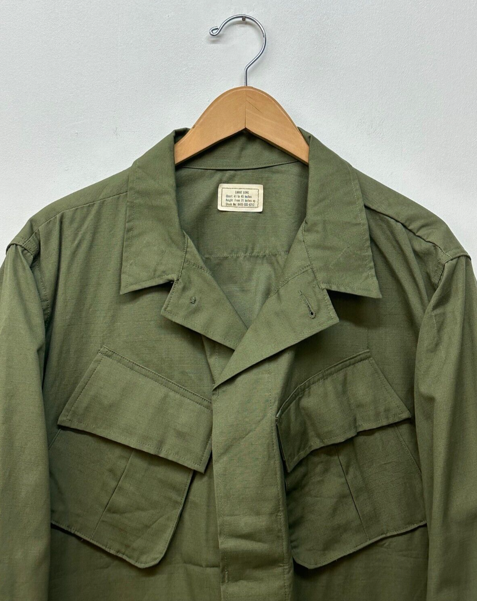 NOS Jungle Fatigue Shirt, Size Large/Long, US Army, Dated 1969, U