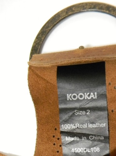 Damen KOOKAI breiter Gürtel aus echtem Leder mit Nieten & Perforiert Größe M-L - Bild 5 von 5