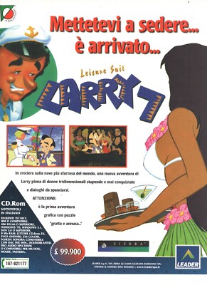 LEISURE SUIT LARRY 7 Advertising 1996 PC Italian Magazine Advertising 29x21 cm