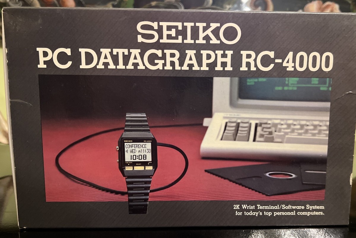 2*8様 SEIKO 1984世界初腕時計型コンピューター腕コンピRC-4000 SEIKO RC-4000 PC Datagraph Extremely Rare- New In Box - Never Used