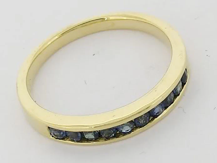 s R165 классический 9K розового золота натуральный сапфир вечность обручальное кольцо размер M - Изображение 3 из 3