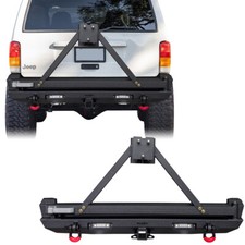 Vijay For 1984-2001 Jeep Cherokee Xj Rear Bumper Steel With Hitch Receiver Hole