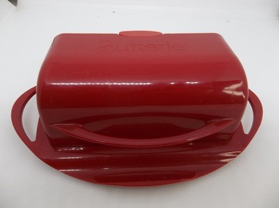 KITCHEN CONCEPTS UNLIMITED RED BUTTERIE FLIP TOP BUTTER DISH