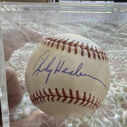 Rickey Henderson Autographed MLB Baseball TRISTAR Oakland Athletics