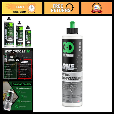 3D Car Scratch & Swirl Remover - Hybrid Rubbing & Buffing Compound 8oz - Paint C
