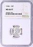 1946 NGC MS 66 FT SILVER 10C ROOSEVELT DIME LUSTROUS STRIKE BEAUTY FIRST ISSUE Philadelphia Roosevelt