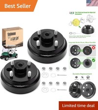 Reliable Brake Drum and Hub Assembly for E-Z-GO Electric Vehicles - Black Finish