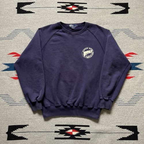 Vintage 90s Polo Ralph Lauren Catch And Release Fishing Sportsmen Sweatshirt S