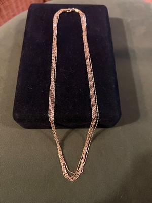 Vintage QVC Milor Italy 14K Yellow Gold 5 Strand Necklace 16  Long