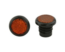 ABSOLUTE Black Honeycomb Bicycle Reflector Grip End Plugs   7/8" Handlebar Caps.