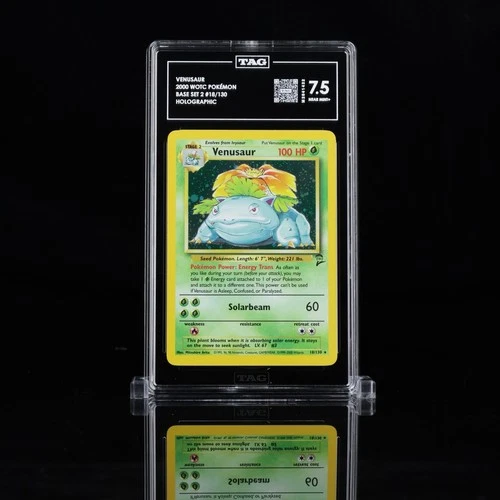 Venusaur Base Set 2 TAG7.5 PSA7 Near Mint Pokemon Card Holo Rare
