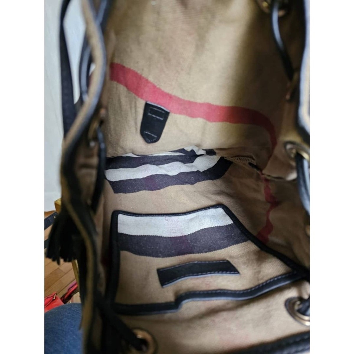 BURBERRY Overdyed Canvas Mega Check Heart Print Medium Chiltern Backpack… BURBERRY Overdyed Canvas Mega Check Medium Chiltern Backpack main image 3