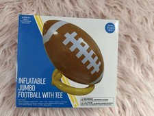 Inflatable Jumbo Football with Tee, Over 3 Feet Tall, Outdoor Party Game