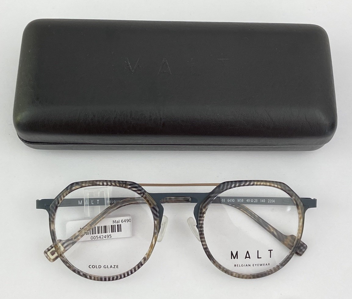 Lunettes de vue mixtes Malt 6490 monture optique rectangulaire noire en acétate
