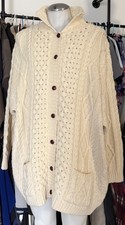 Thomas Keeling Cardigan Sweater Men Sz 3 - 4 XL Cable Knit New Ireland Fisherman