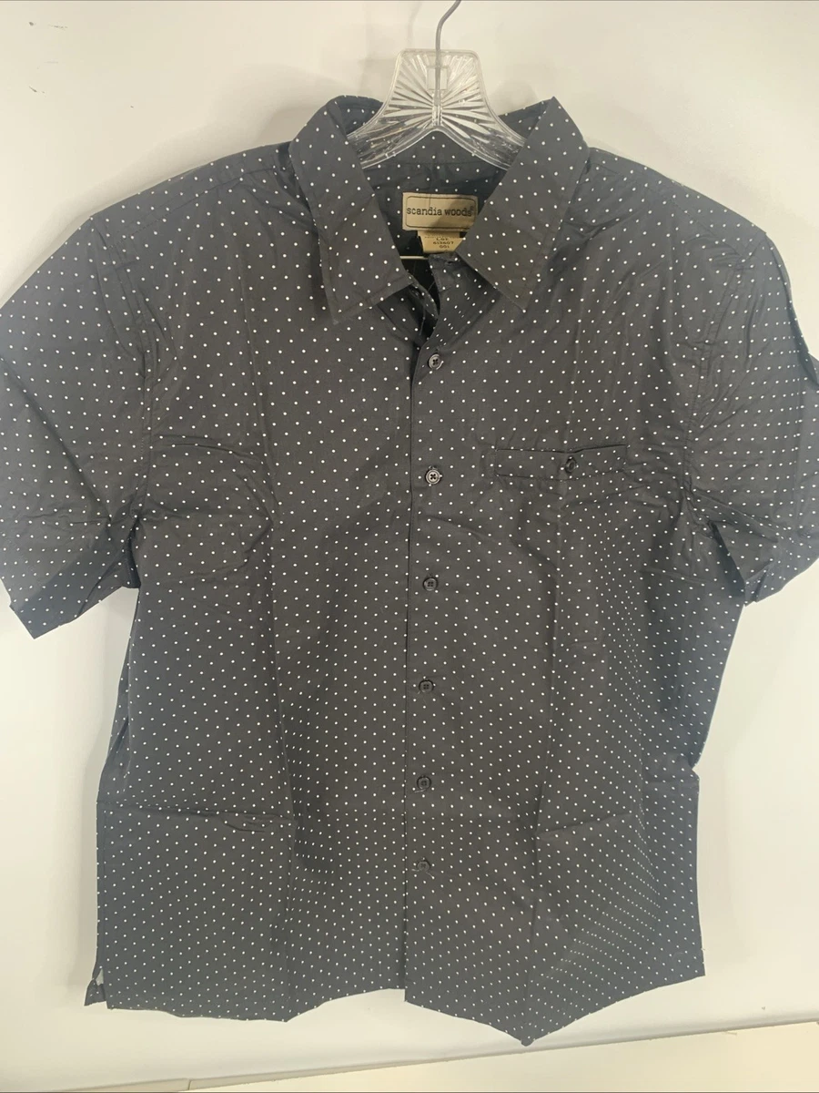 Polka Dot Short Sleeve Classic Casual Button-Down Shirts for Men