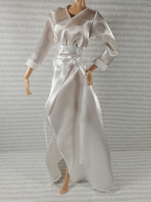 WW~ DIANA PRINCE GALA DRESS FITS SUPERSTAR DIVA MODEL MUSE DOLL WHITE SATIN GOWN