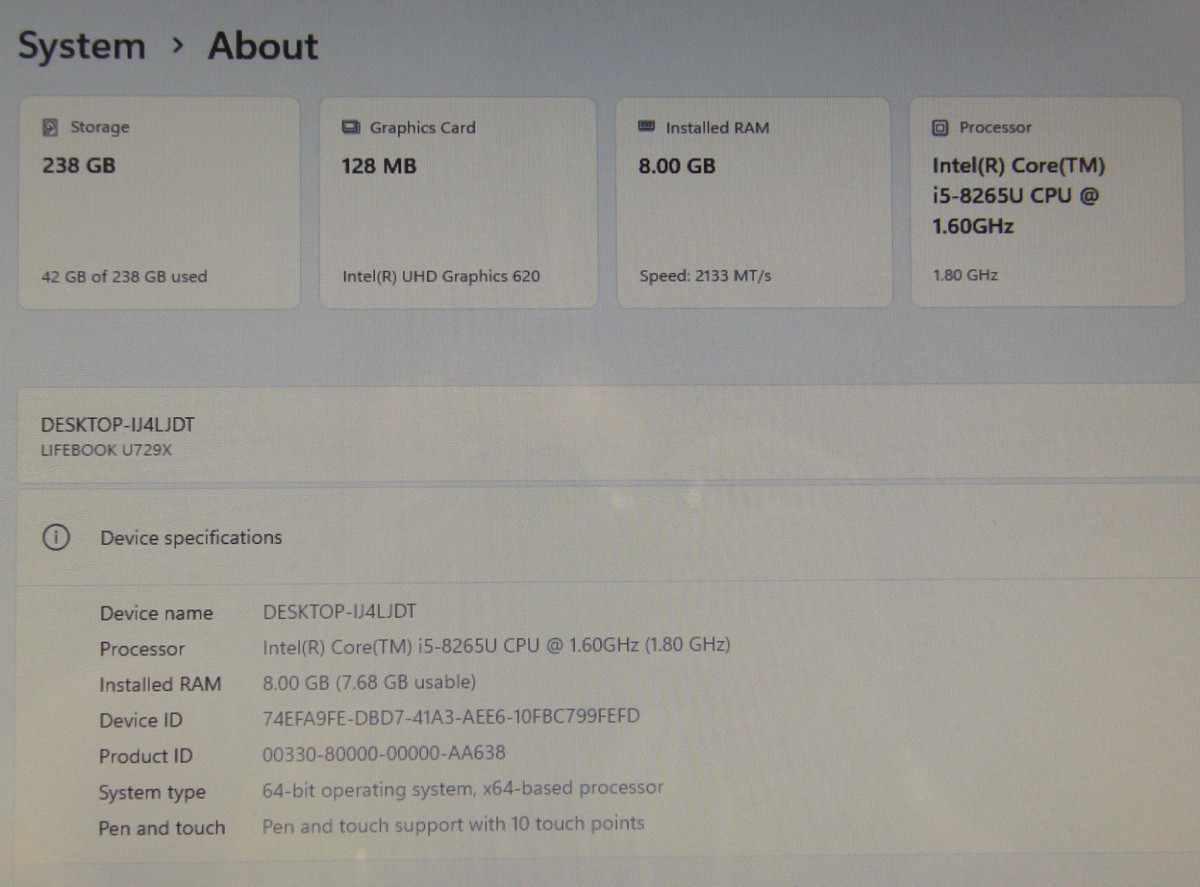 Fujitsu LifeBook U729X 2-in-1 12.5