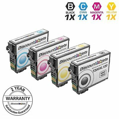 4pk Set T200XL120 200XL 200 Black & Color Printer Ink Cartridge for Epson XP-300 - Picture 1 of 7