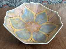 20th Century Art Deco Mottled Ceramic Pottery Daisy Flower Bowl Beswick? Vintage