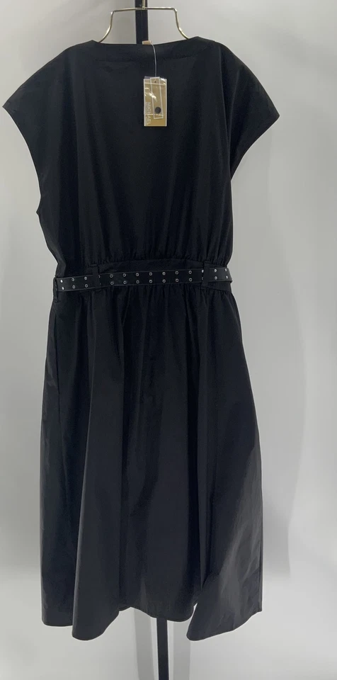 Michael Kors Cotton Poplin Midi Dr Black Basic Sleeveless Dress XL