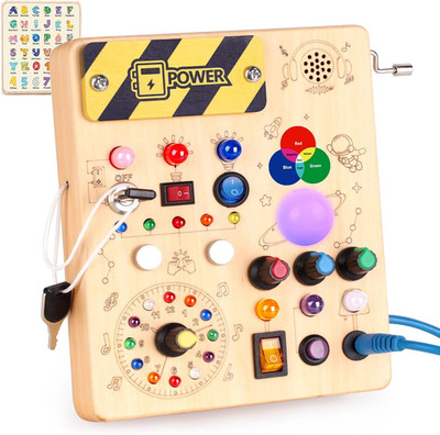 Montessori Busy Board Spielzeug Ab 1 Jahr Activity Board Holzspielzeug Mit 12 Sc