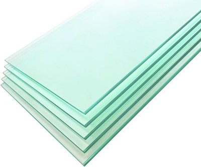 5-Pack Tempered Glass Shelf Panels   10'' x 36'' Clear Rectangular Floating