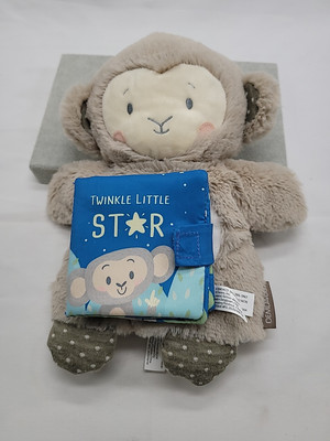 Demdaco Twinkle Star Grey Monkey Puppet 9.5 x 3.5 Plush Children's Soft Book Toy