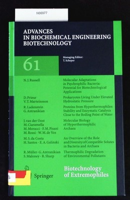 Biotechnology of extremophiles. Advances in biochemical engineering, biotechnolo