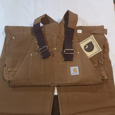 Carhartt Vintage 1986 NWT 6FB Duck Bib Overalls 36x30 Deadstock USA Made Brown