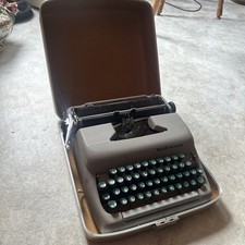 Smith Corona Sterling Portable Typewriter w/Case Green Keys Vintage thumbnail