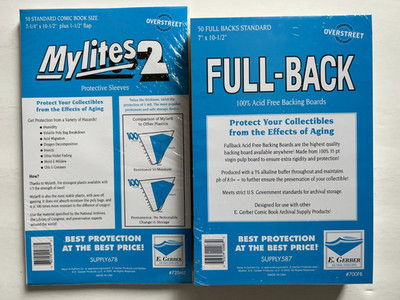 50 E. Gerber Standard Comic Mylites 2 725M2 & 35PT Full-Backs 700FB Set of 50