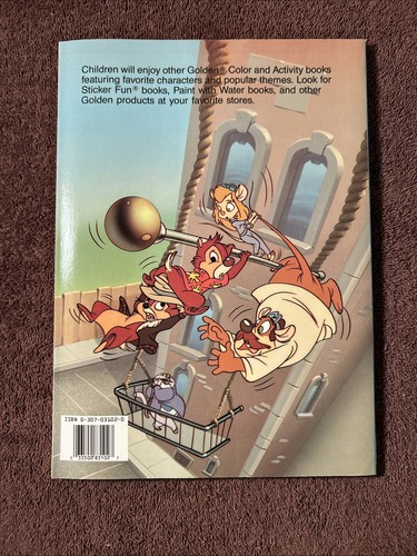 Libro para colorear Chip 'N Dale Rescue Rangers Disney Golden Giant 1989 Easy Tear Out - Imagen 2 de 4